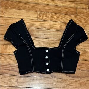 Urban Outfitters Y2K Black Buttoned Women's Top